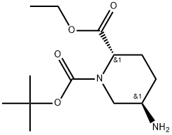 trans-1-Boc-5-amino-piperidine-2-carboxylic acid ethyl ester Structure