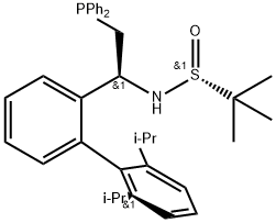 2-Propanesulfinamide, N-[(1S)-1-[2',6'-bis(1-methylethyl)[1,1'-biphenyl]-2-yl]-2-(diphenylphosphino)ethyl]-2-methyl-, [S(R)]- Structure