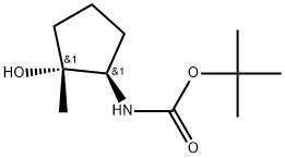 (1R, 2R)-(2-Hydroxy-2-methyl-cyclopentyl)-carbamic acid tert-butyl ester Structure