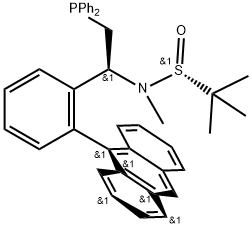 [S(R)]-N-[(1S)-1-[2-(9-Anthracenyl)phenyl]-2-(diphenylphosphino)ethyl]-N,2-dimethyl-2-propanesulfinamide Structure