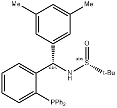 S(R)]-N-[(S)-(3,5-Dimethylphenyl)[2-(diphenylphosphino)phenyl]methyl]-2-methyl-2-propanesulfinamide 구조식 이미지