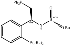 [S(R)]-N-[(1S)-2-(Diphenylphosphino)-1-[[2-(di-tert-butylphosphino)phenyl]ethyl]-2-methyl-2-propanesulfinamide Structure