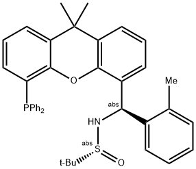 [S(R)]-N-[(R)-(2-methylphenyl)[5-(diphenylphosphino)-9,9-dimethyl-9H-xanthen-4-yl]methyl]-2-methyl-2-propanesulfinamide 구조식 이미지