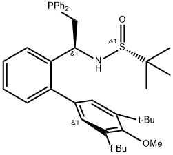 [S(R)]-N-[(1S)-1-[3',5'-Bis(1,1-dimethylethyl)-4'-methoxy[1,1'-biphenyl]-2-yl]-2-(diphenylphosphino)ethyl]-2-methyl-2-propanesulfinamide Structure