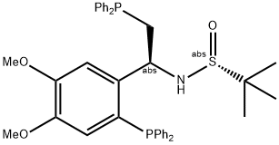 [S(R)]-N-[(1S)-2-(Diphenylphosphino)-1-[2-(diphenylphosphino)-4,5-dimethoxyphenyl]ethyl]-2-methyl-2-propanesulfinamide Structure