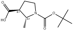 trans-1-Boc-2-methyl-pyrrolidine-3-carboxylic acid 구조식 이미지