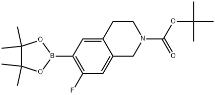 7-Fluoro-6-(4,4,5,5-tetramethyl-[1,3,2]dioxaborolan-2-yl)-3,4-dihydro-1H-isoquinoline-2-carboxylic acid tert-butyl e Structure