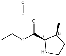 (2R,3S)-3-Methyl-pyrrolidine-2-carboxylic acid ethyl ester hydrochloride Structure