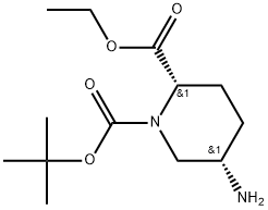 cis-1-Boc-5-amino-piperidine-2-carboxylic acid ethyl ester Structure