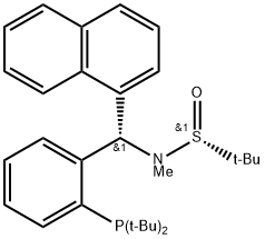 [S(R)]-N-[(S)-2-(Di-tert-butylphosphino)phenyl]-1-naphthalenylmethyl]-N,2-dimethyl-2-propanesulfinamide 구조식 이미지