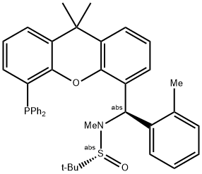 [S(R)]-N-[(R)-(2-methylphenyl)[5-(diphenylphosphino)-9,9-dimethyl-9H-xanthen-4-yl]methyl]-N,2-dimethyl-2-propanesulfinamide 구조식 이미지