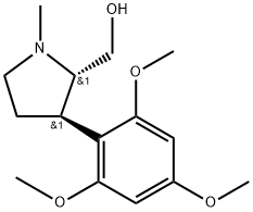 2-Pyrrolidinemethanol, 1-methyl-3-(2,4,6-trimethoxyphenyl)-, (2S,3R)- Structure