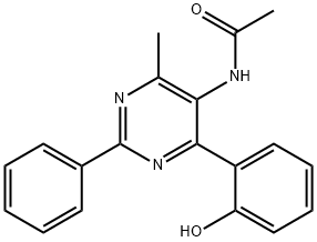 Acetamide, N-[4-(2-hydroxyphenyl)-6-methyl-2-phenyl-5-pyrimidinyl]- Structure