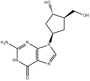 6H-Purin-6-one, 2-amino-1,9-dihydro-9-[(1R,3S,4R)-3-hydroxy-4-(hydroxymethyl)cyclopentyl]- Structure