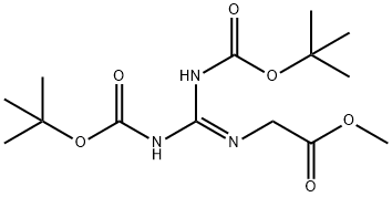 Glycine, N-[bis[[(1,1-dimethylethoxy)carbonyl]amino]methylene]-, methyl ester Structure