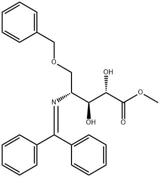 D-Lyxonic acid, 4-deoxy-4-[(diphenylmethylene)amino]-5-O-(phenylmethyl)-, methyl ester Structure