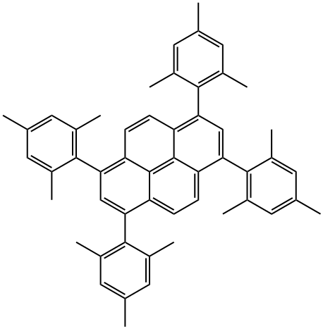 Pyrene, 1,3,6,8-tetrakis(2,4,6-trimethylphenyl)- Structure