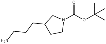 1-Pyrrolidinecarboxylic acid, 3-(3-aminopropyl)-, 1,1-dimethylethyl ester Structure