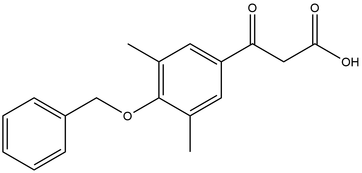 3,5-Dimethyl-β-oxo-4-(phenylmethoxy)benzenepropanoic acid Structure