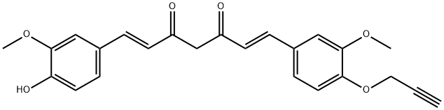 1,6-Heptadiene-3,5-dione, 1-(4-hydroxy-3-methoxyphenyl)-7-[3-methoxy-4-(2-propyn-1-yloxy)phenyl]-, (1E,6E)- Structure