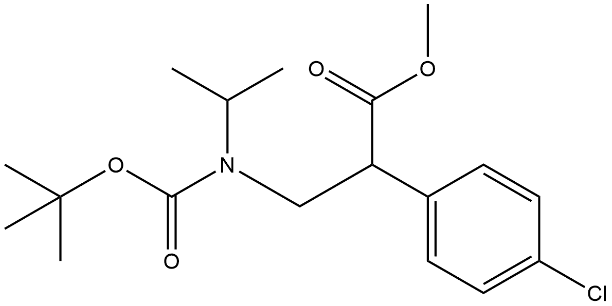 Benzeneacetic acid, 4-chloro-α-[[[(1,1-dimethylethoxy)carbonyl](1-methylethyl)amino]methyl]-, methyl ester 구조식 이미지