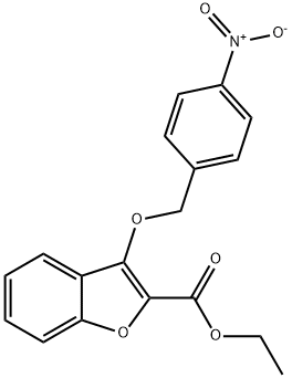 2-Benzofurancarboxylic acid, 3-[(4-nitrophenyl)methoxy]-, ethyl ester Structure