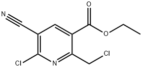 3-Pyridinecarboxylic acid, 6-chloro-2-(chloromethyl)-5-cyano-, ethyl ester Structure