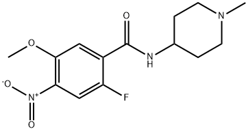 Benzamide, 2-fluoro-5-methoxy-N-(1-methyl-4-piperidinyl)-4-nitro- Structure