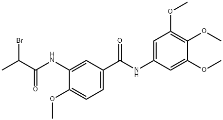 Benzamide, 3-[(2-bromo-1-oxopropyl)amino]-4-methoxy-N-(3,4,5-trimethoxyphenyl)- Structure