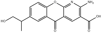 5H-[1]Benzopyrano[2,3-b]pyridine-3-carboxylic acid, 2-amino-7-(2-hydroxy-1-methylethyl)-5-oxo- Structure