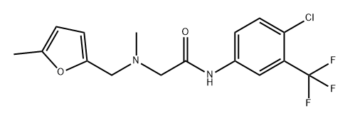 Acetamide, N-[4-chloro-3-(trifluoromethyl)phenyl]-2-[methyl[(5-methyl-2-furanyl)methyl]amino]- Structure