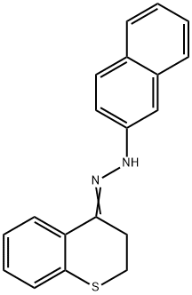 4H-1-Benzothiopyran-4-one, 2,3-dihydro-, 2-(2-naphthalenyl)hydrazone Structure