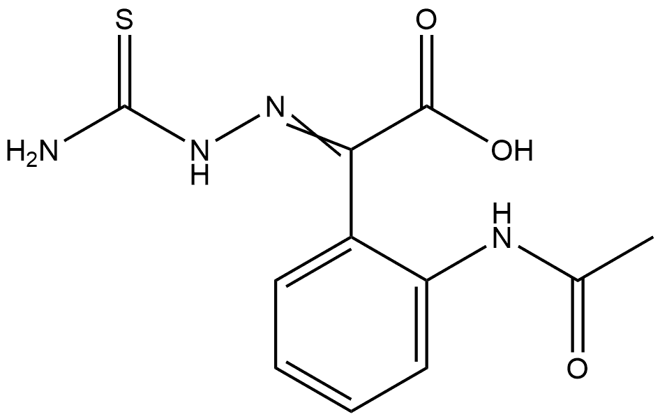 Benzeneacetic acid, 2-(acetylamino)-α-[2-(aminothioxomethyl)hydrazinylidene]- 구조식 이미지
