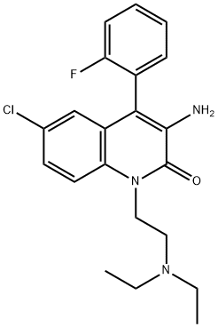 2(1H)-Quinolinone, 3-amino-6-chloro-1-[2-(diethylamino)ethyl]-4-(2-fluorophenyl)- Structure