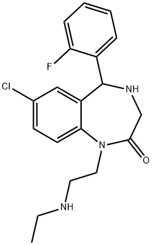 2H-1,4-Benzodiazepin-2-one, 7-chloro-1-[2-(ethylamino)ethyl]-5-(2-fluorophenyl)-1,3,4,5-tetrahydro- Structure