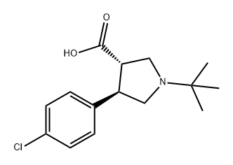 3-Pyrrolidinecarboxylic acid, 4-(4-chlorophenyl)-1-(1,1-dimethylethyl)-, (3S,4R)- 구조식 이미지
