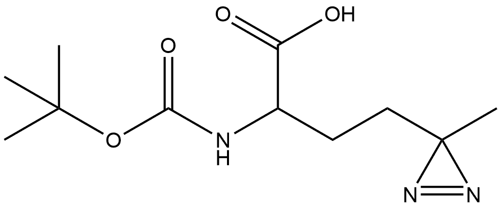 3H-Diazirine-3-butanoic acid, α-[[(1,1-dimethylethoxy)carbonyl]amino]-3-methyl- Structure