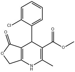 Furo[3,4-b]pyridine-3-carboxylic acid, 4-(2-chlorophenyl)-1,4,5,7-tetrahydro-2-methyl-5-oxo-, methyl ester Structure