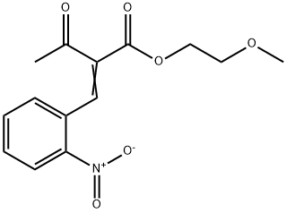 Butanoic acid, 2-[(2-nitrophenyl)methylene]-3-oxo-, 2-methoxyethyl ester Structure