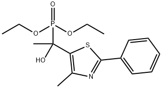 Phosphonic acid, [1-hydroxy-1-(4-methyl-2-phenyl-5-thiazolyl)ethyl]-, diethyl ester (9CI) Structure