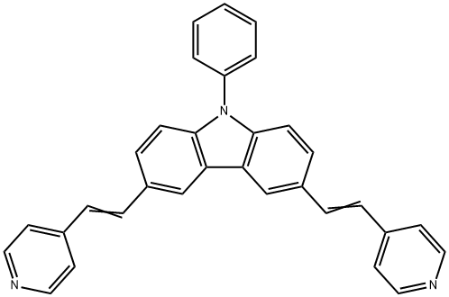 9-Phenyl-3,6-bis[2-(4-pyridinyl)ethenyl]-9H-carbazole Structure