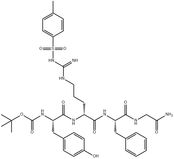 Glycinamide, N-[(1,1-dimethylethoxy)carbonyl]-L-tyrosyl-N5-[imino[[(4-methylphenyl)sulfonyl]amino]methyl]-D-ornithyl-L-phenylalanyl- (9CI) 구조식 이미지