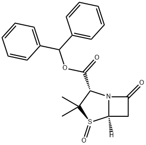 4-Thia-1-azabicyclo[3.2.0]heptane-2-carboxylic acid, 3,3-dimethyl-7-oxo-, diphenylmethyl ester, 4-oxide, (2S,4S,5R)- Structure