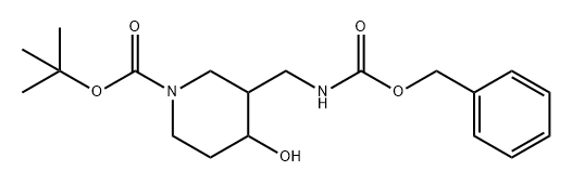 1-Piperidinecarboxylic acid, 4-hydroxy-3-[[[(phenylmethoxy)carbonyl]amino]methyl]-, 1,1-dimethylethyl ester Structure