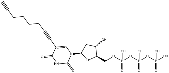 Uridine 5'-(tetrahydrogen triphosphate), 2'-deoxy-5-(1,7-octadiyn-1-yl)- Structure