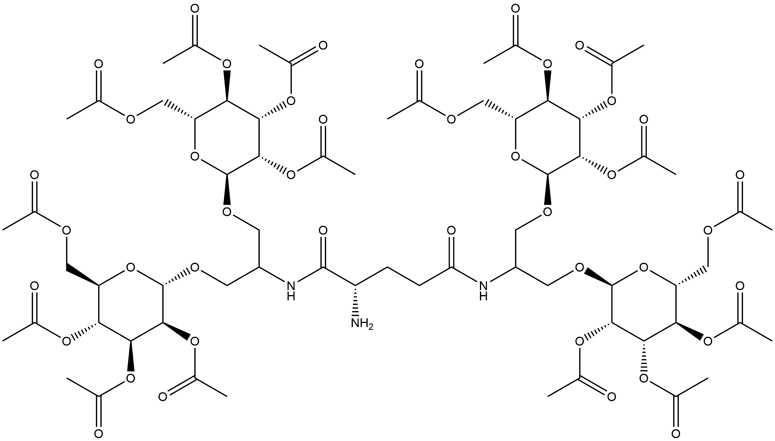 (2S)-2-Amino-N1,N5-bis[2-[(2,3,4,6-tetra-O-acetyl-α-D-mannopyranosyl)oxy]-1-[[(2,3,4,6-tetra-O-acetyl-α-D-mannopyranosyl)oxy]methyl]ethyl]pentanediamide Structure