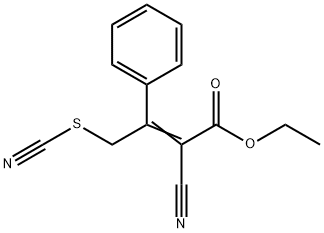 2-Butenoic acid, 2-cyano-3-phenyl-4-thiocyanato-, ethyl ester Structure