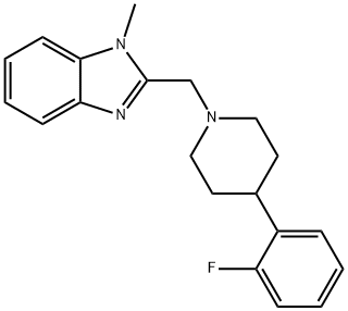 1H-Benzimidazole, 2-[[4-(2-fluorophenyl)-1-piperidinyl]methyl]-1-methyl- Structure