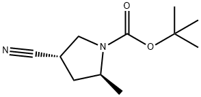 1-Pyrrolidinecarboxylic acid, 4-cyano-2-methyl-, 1,1-dimethylethyl ester, (2S,4S)- Structure