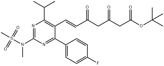 6-Heptenoic acid, 7-[4-(4-fluorophenyl)-6-(1-methylethyl)-2-[methyl(methylsulfonyl)amino]-5-pyrimidinyl]-3,5-dioxo-, 1,1-dimethylethyl ester, (6E)- 구조식 이미지